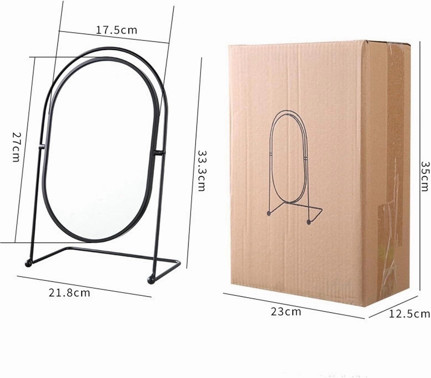 High-Definition Round Mirror Student Dormitory Dressing Home Beauty Princess Mirror Can Be Light Luxury Makeup Mirror Bedroom Desktop