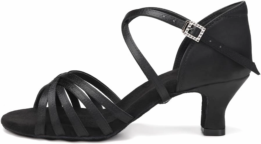 HIPPOSEUS Women's Latin Dance Shoes Open Toe Ballroom Salsa Dance Practice Shoes Suede Sole