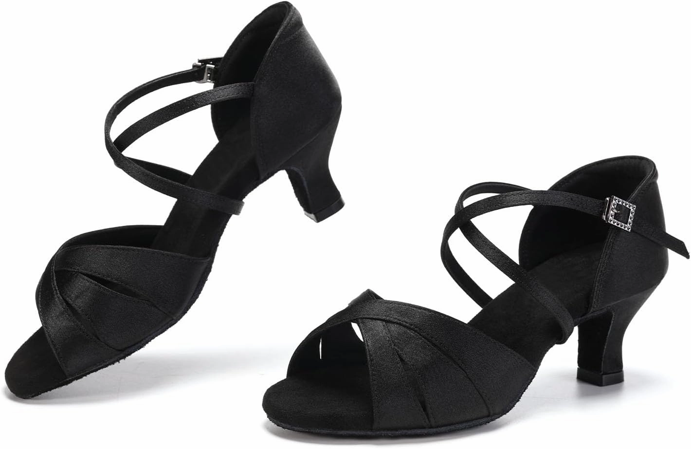 HIPPOSEUS Women's Professional Latin Dance Shoes Open Toe Ballroom Salsa Performance Dance Shoes,Model EM