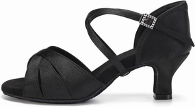 HIPPOSEUS Women's Professional Latin Dance Shoes Open Toe Ballroom Salsa Performance Dance Shoes,Model EM