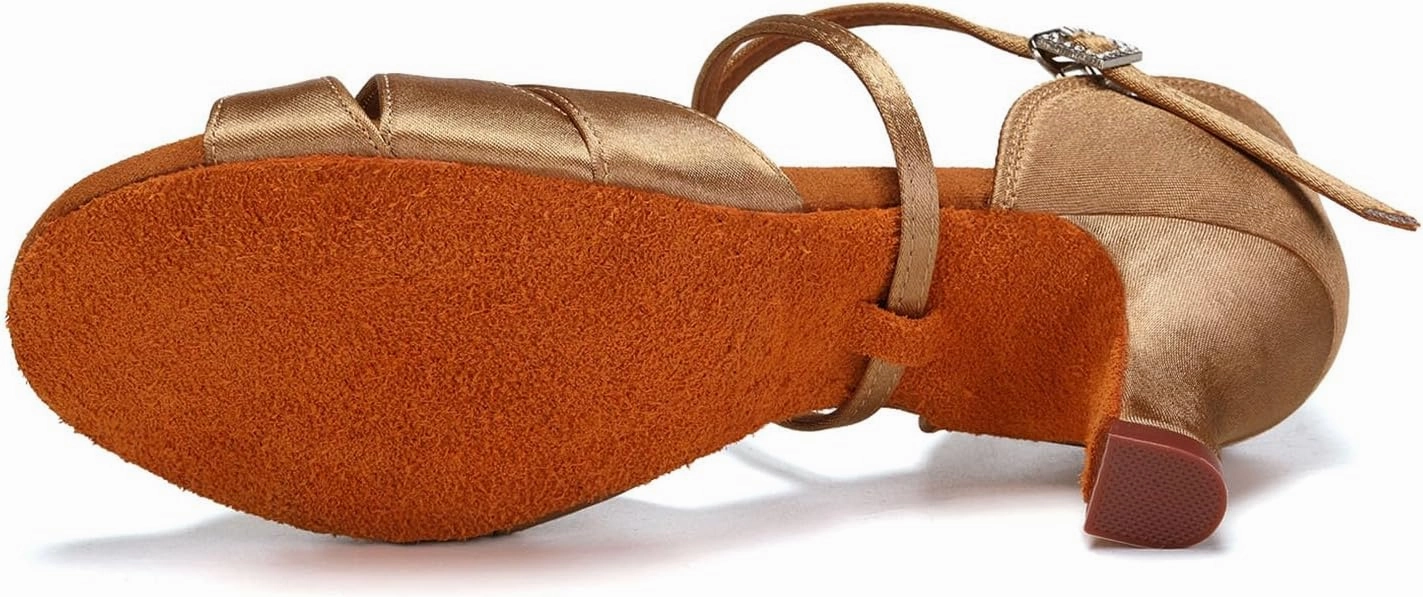 HIPPOSEUS Women's Professional Latin Dance Shoes Open Toe Ballroom Salsa Performance Dance Shoes,Model EM