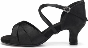 HIPPOSEUS Women's Professional Latin Dance Shoes Open Toe Ballroom Salsa Performance Dance Shoes,Model EM