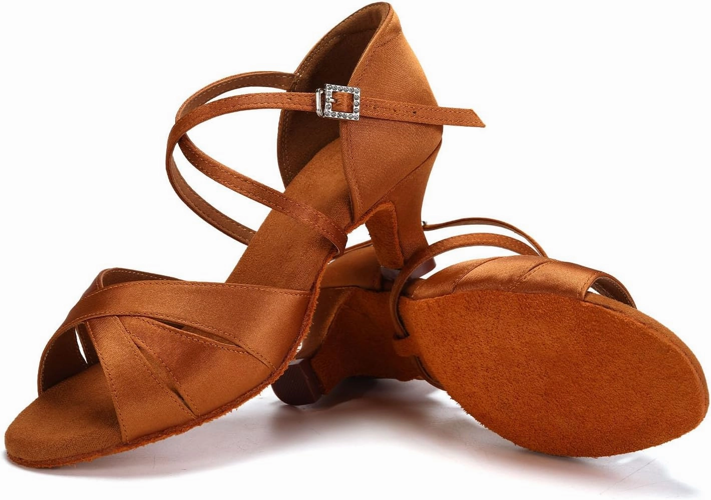 HIPPOSEUS Women's Professional Latin Dance Shoes Open Toe Ballroom Salsa Performance Dance Shoes,Model EM
