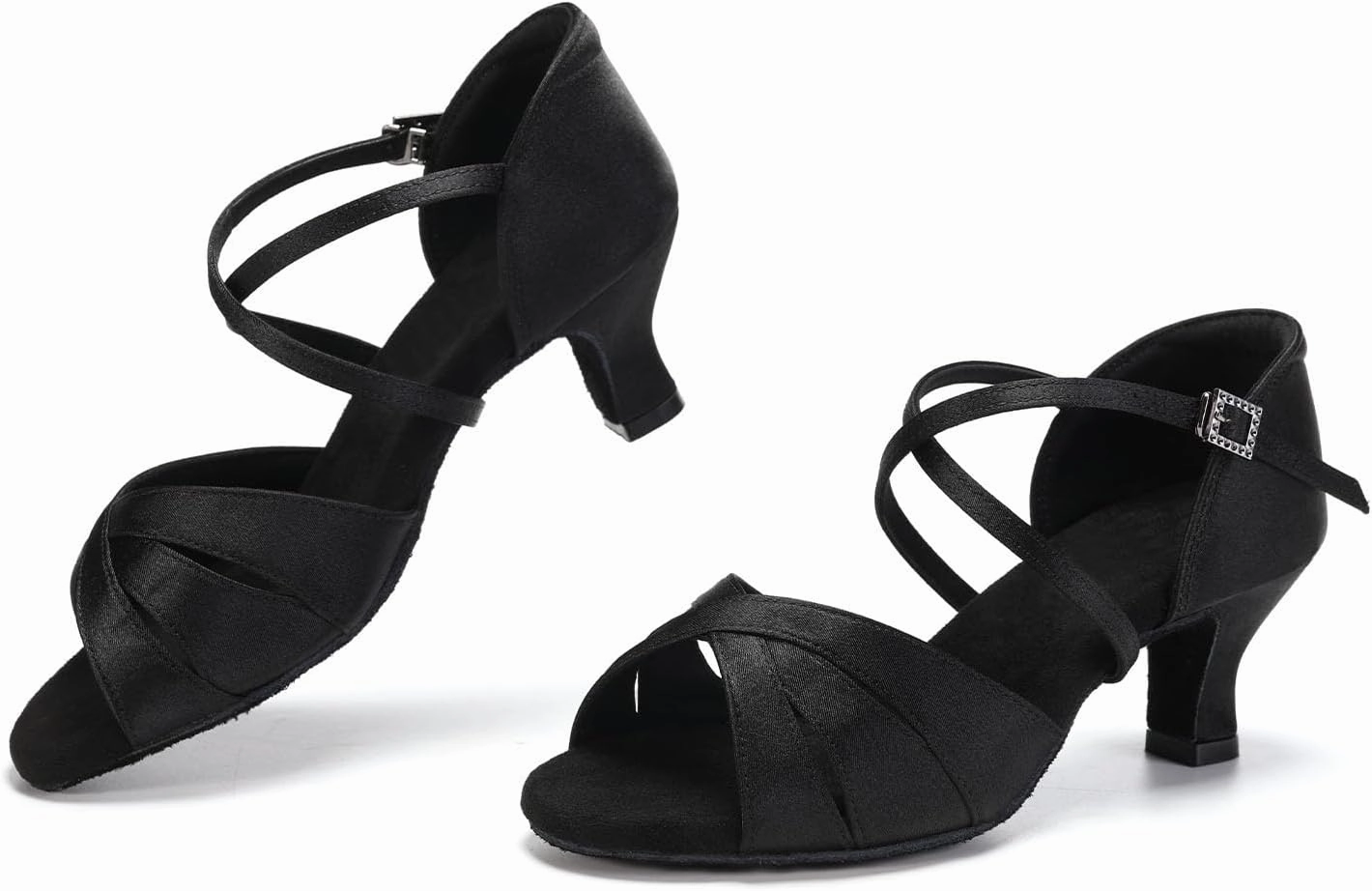 HIPPOSEUS Women's Professional Latin Dance Shoes Open Toe Ballroom Salsa Performance Dance Shoes,Model EM