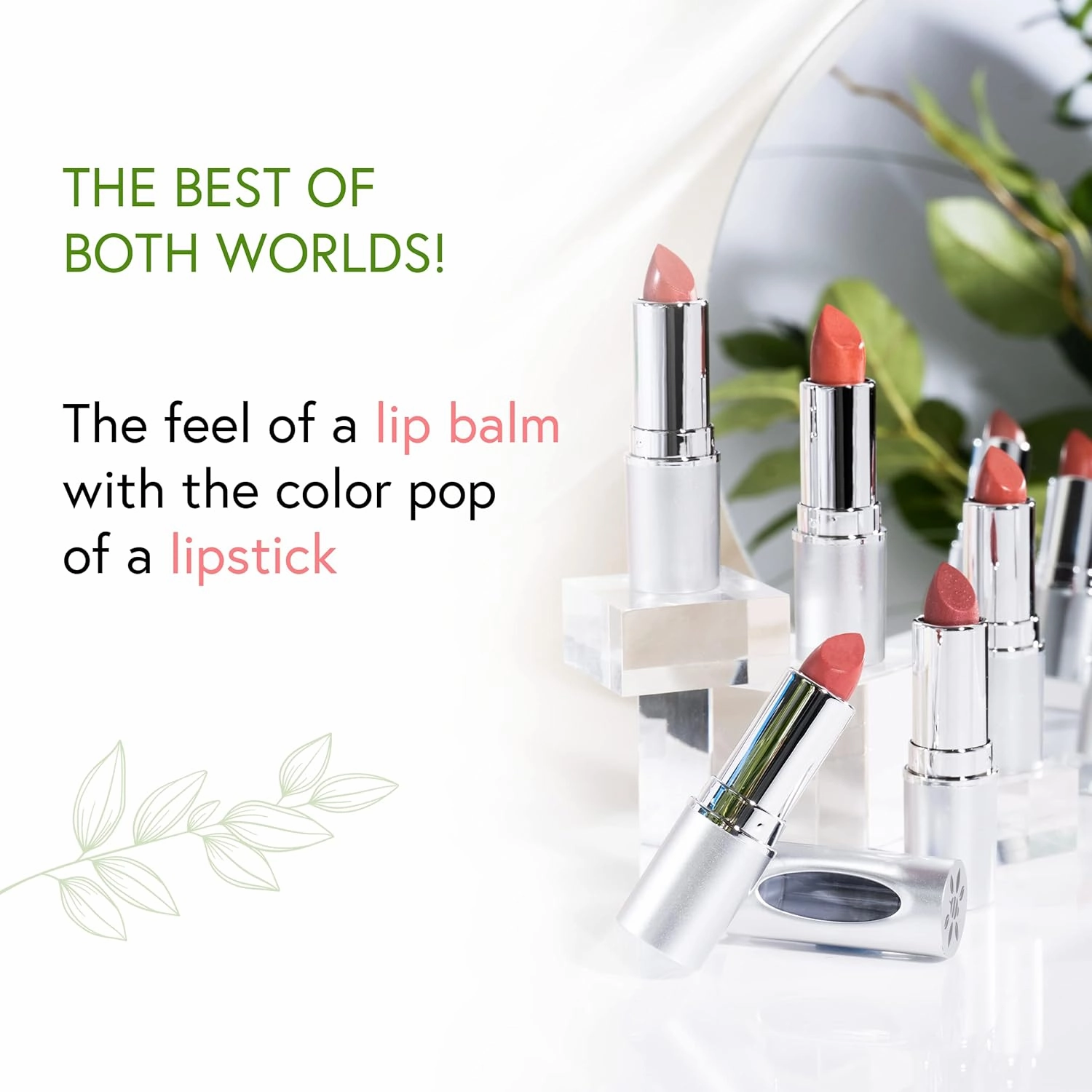 Honeybee Gardens Truly Natural Long Lasting Lipstick, Trinity, Rose/Mauve, Naturally Hydrating & Nourishing, Vegan, Gluten-Free & Cruelty-Free, 0.13 oz / 3.8 g