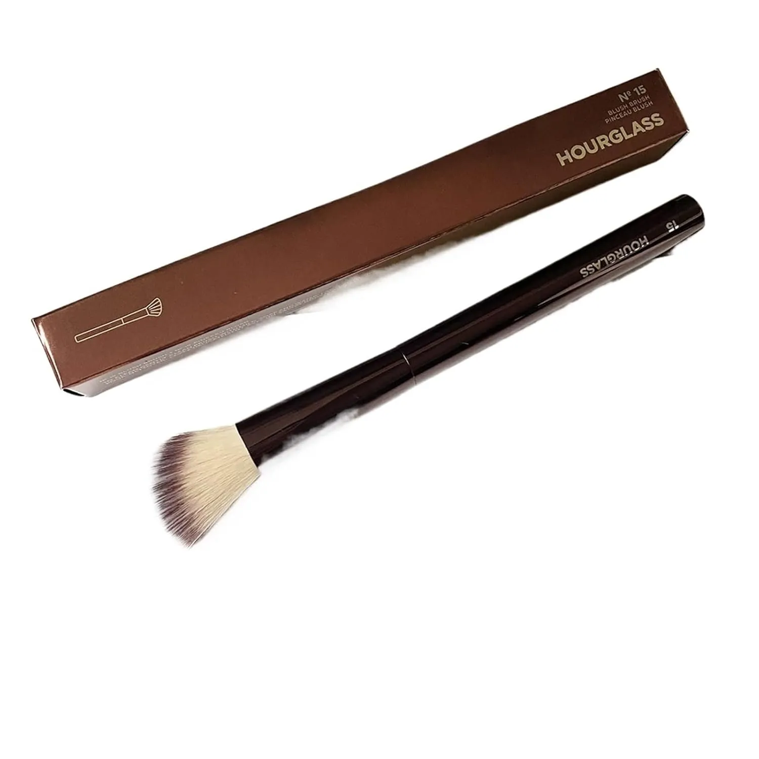Hourglass Blush Brush No.15 Angled Stippling Contour Makeup Brush with Soft synthetic hair Metal Handle