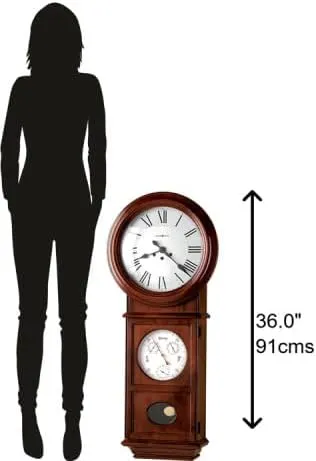 Howard Miller Ada Wall Clock II, Wooden Touch Finish with Mechanical Key-Wound - Quartz Westminster Chime Movement, Analog Home Decor Timepiece for Dining Area, Living Room & Office