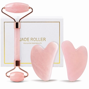 huefull Gua Sha Facial Tool Set,Rose Quartz Gua Sha,Skin Care Gift,Relieving Tensions
