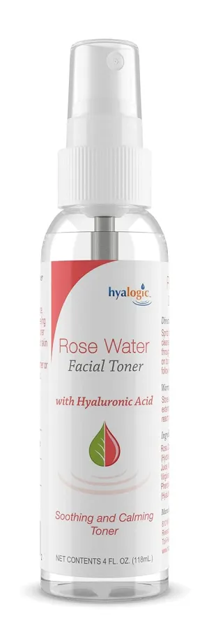 Hyalogic Rose Toner - Alcohol-Free Facial Toner with Hyaluronic Acid & Aloe Vera - Amazing Face Astringent for All Skin Types - Facial Toner to Boost Brightness & Softness (4 fl oz)
