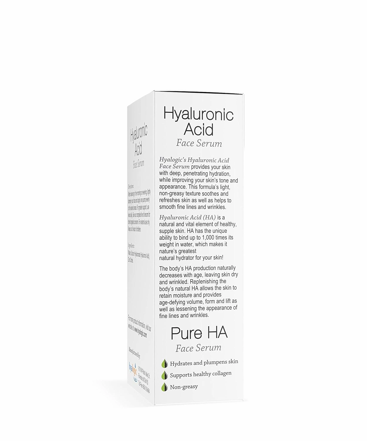 Hyalogic Episilk Pure HA Facial Serum - Face Serum with Hydrating Hyaluronic Acid - Moisturizing Skin Care to Soften & Hydrate the Skin - Non Greasy, Fragrance & Dye Free - 1oz