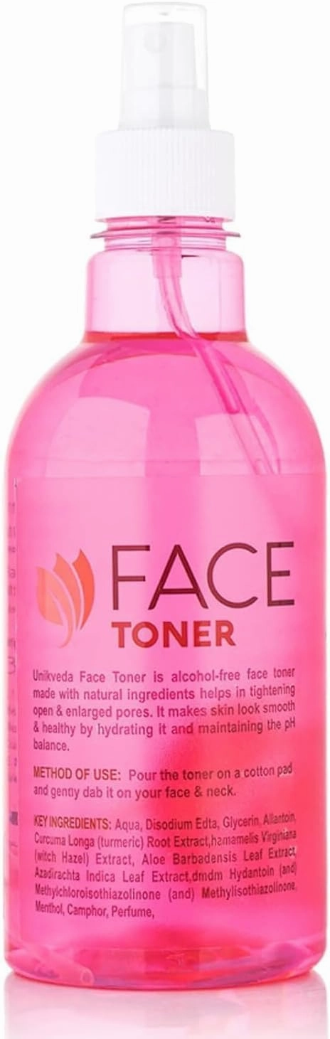 Hydrating Face Toner with Glycerin, Aloe Vera, Witch Hazel, Turmeric n Neem Extract for Pore Tightening, Healthy n Smooth Skin | Balanced | Organic Face Toner for Men n Women, 500 ml