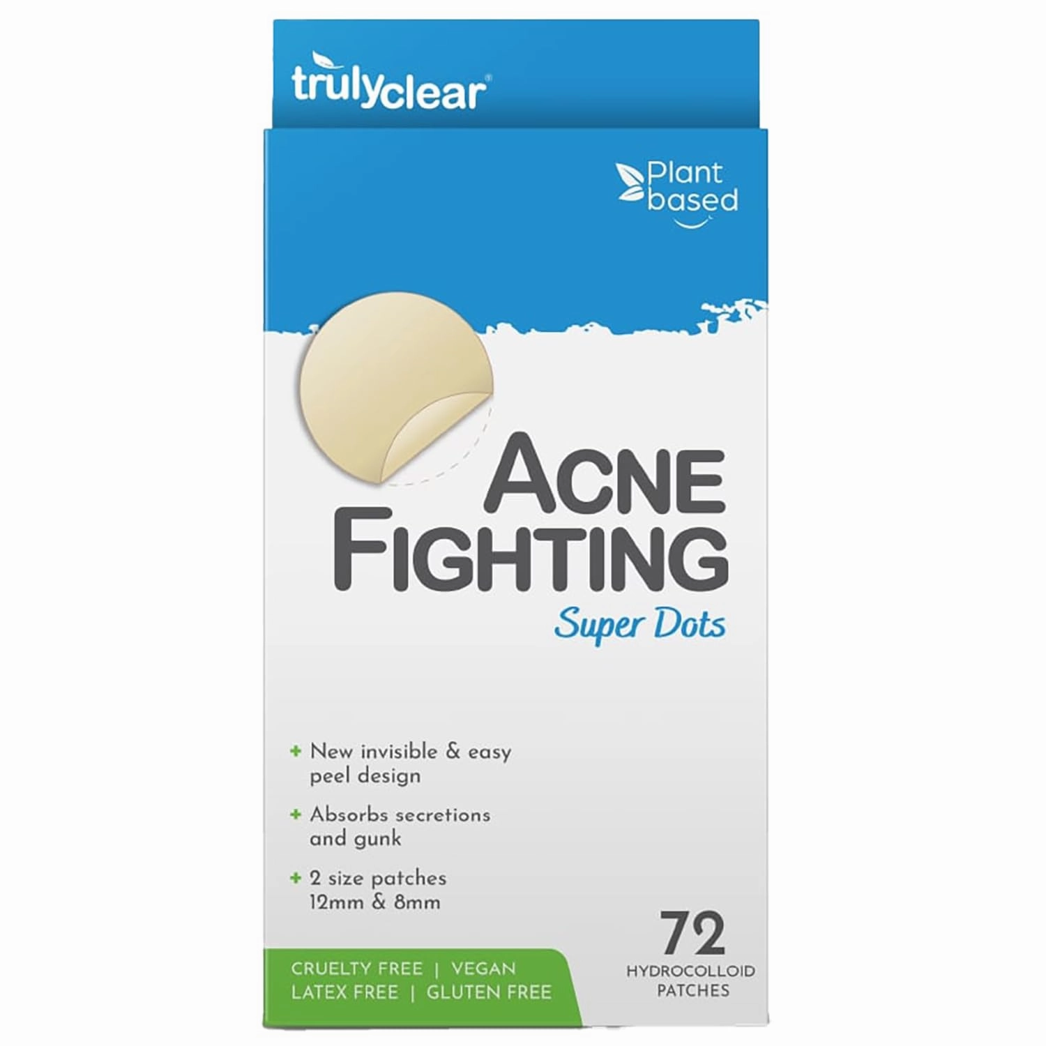 Hydrocolloid Acne Patches for Face & Body - 72 Count | Pimple Stickers for Breakouts, Zits, Blemishes & Imperfections | Cruelty-Free Cover Dots for Overnight Results