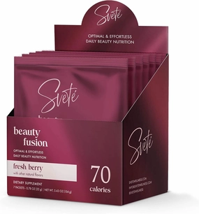 Hydrolyzed Collagen Powder for Women Multi Beauty Superfood with Hyaluronic Acid, Biotin, Vitamin C, Zinc, Probiotics, CoQ10 | Keto Protein | Berry Flavor (7 Single Serve Packets) by Svete