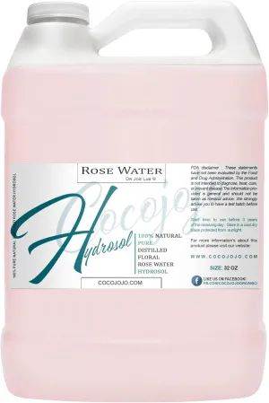Hydrosol Spray Toner for face Rose Water Hydrating Face Mist, for Hydration Pure and Natural Rose Hydrosol for All Skin Types COCOJOJO Rose HYDROSOL - 32 oz