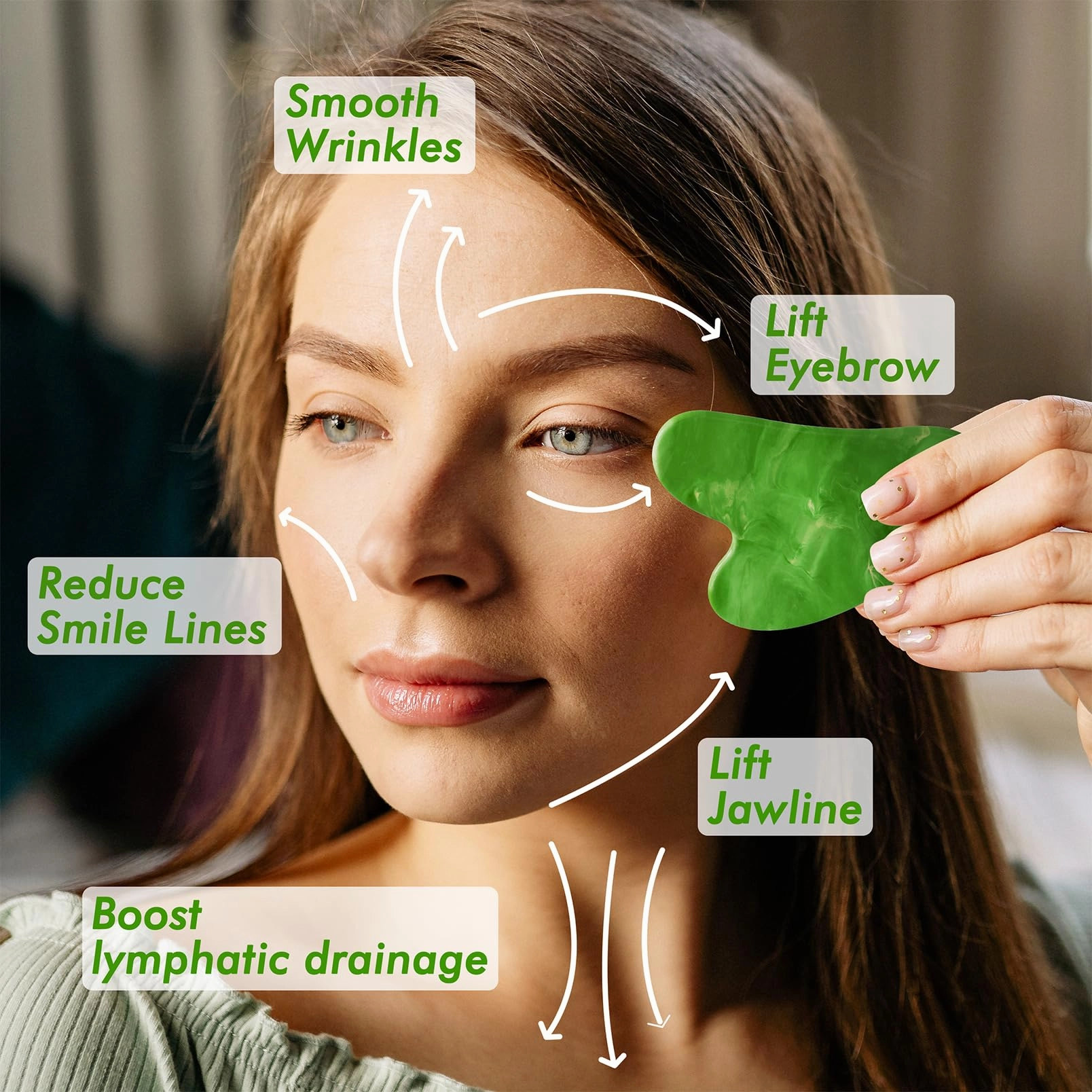 Ice Roller & Gua Sha Set, Skin Care for Face Wrinkles and Puffiness, Self Facial Massage Tools