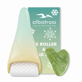 Ice Roller & Gua Sha Set, Skin Care for Face Wrinkles and Puffiness, Self Facial Massage Tools