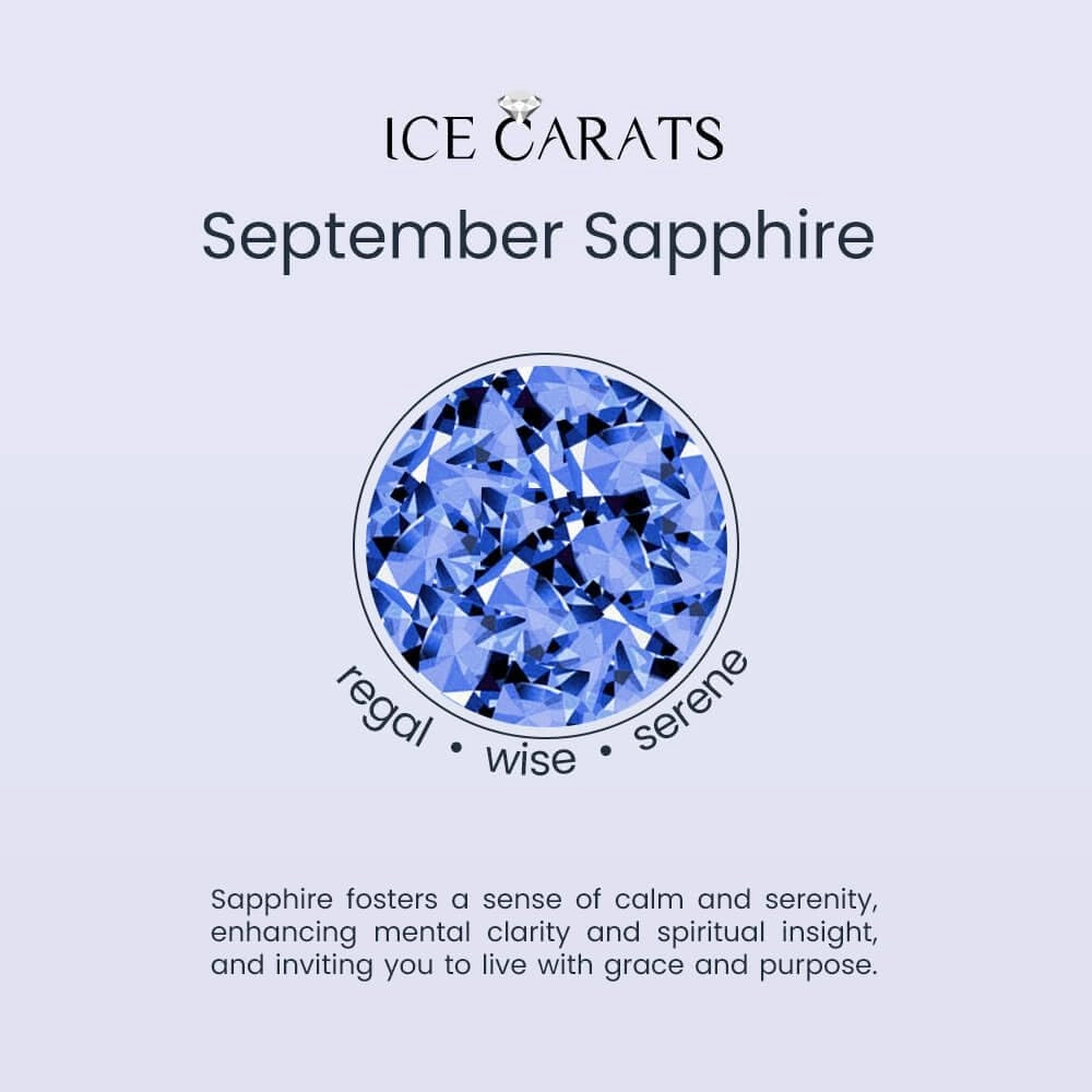 IceCarats 14K Solid White Gold Oval Blue Sapphire Ring Gemstone Band September Birthstone Jewelry