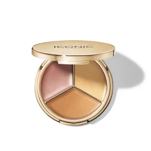 ICONIC LONDON Dewy Glow Highlighter | Includes 3 Creamy Highlighter Shades, Cruelty Free, Vegan Makeup