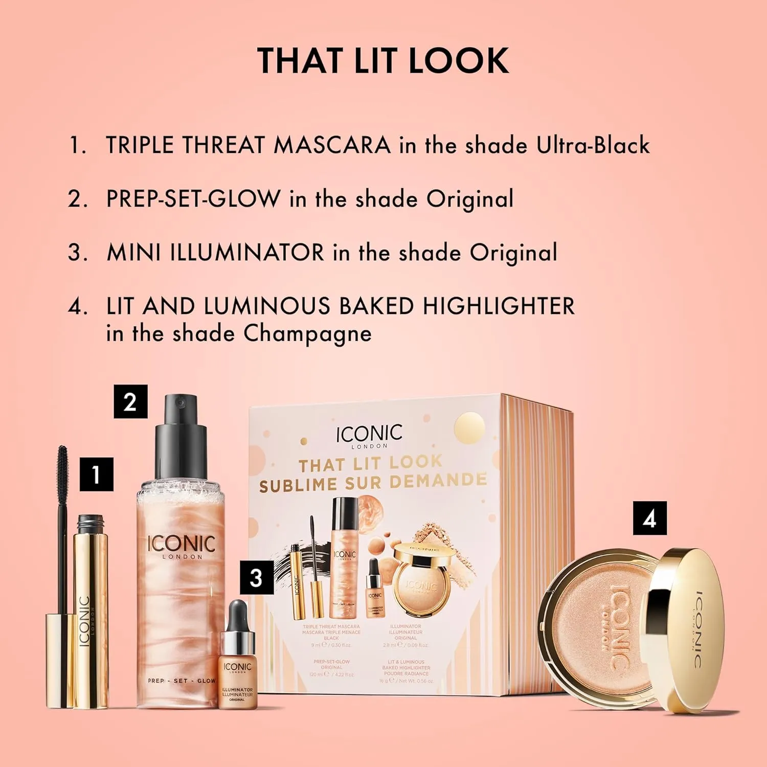 ICONIC LONDON Makeup Set for Glow and Radiant Look, Perfect for Gifting, Cruelty-Free, Vegan Makeup