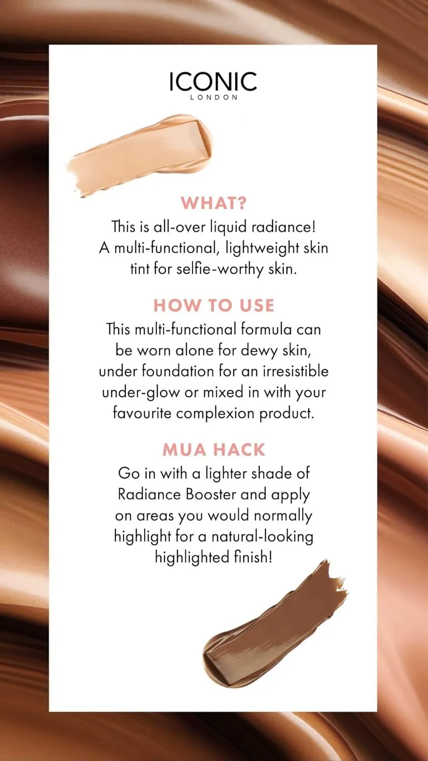 ICONIC LONDON Radiance Booster | Liquid Radiance Lightweight Skin Tint for a Glowy Makeup Look, Cruelty Free, Vegan Makeup