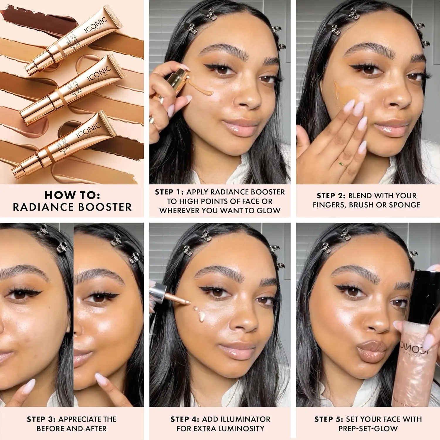 ICONIC LONDON Radiance Booster | Liquid Radiance Lightweight Skin Tint for a Glowy Makeup Look, Cruelty Free, Vegan Makeup