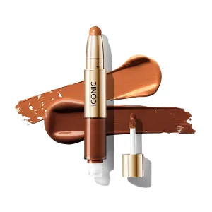 ICONIC LONDON Radiant Concealer & Brightening Duo | Creamy Liquid   Brightening Crayon Dual Ended Concealer, Cruelty Free, Vegan Makeup