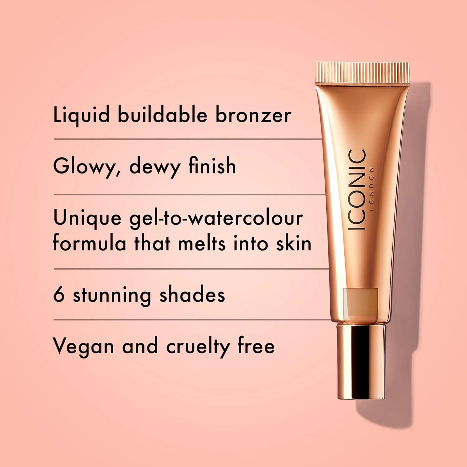 ICONIC LONDON Sheer Bronze | Lightweight Liquid Buildable Bronzer, Cruelty Free, Vegan Makeup