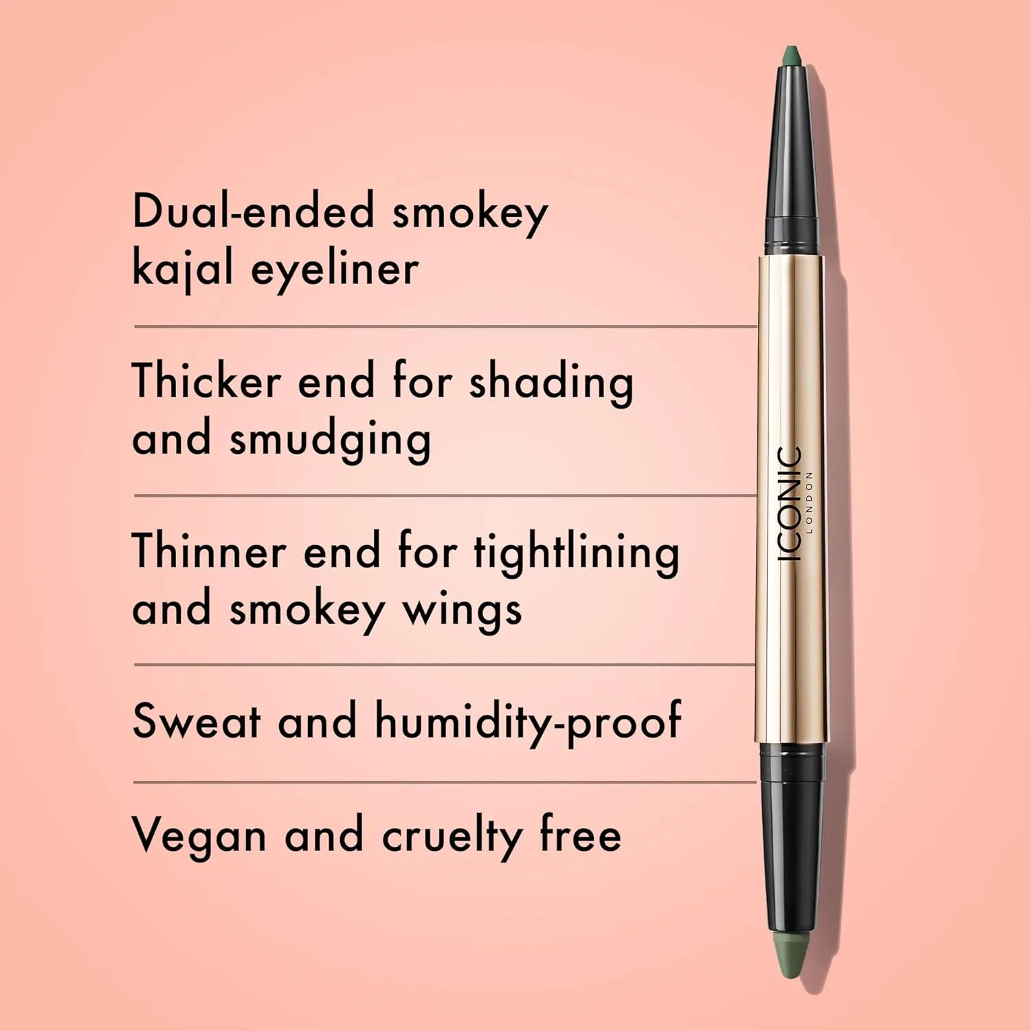 ICONIC LONDON Smokey Eye Duo Eyeliner | Creamy, Easy to Blend 2-in-1 Eyeliner Crayon, Water Resistant, Cruelty Free, Vegan Makeup