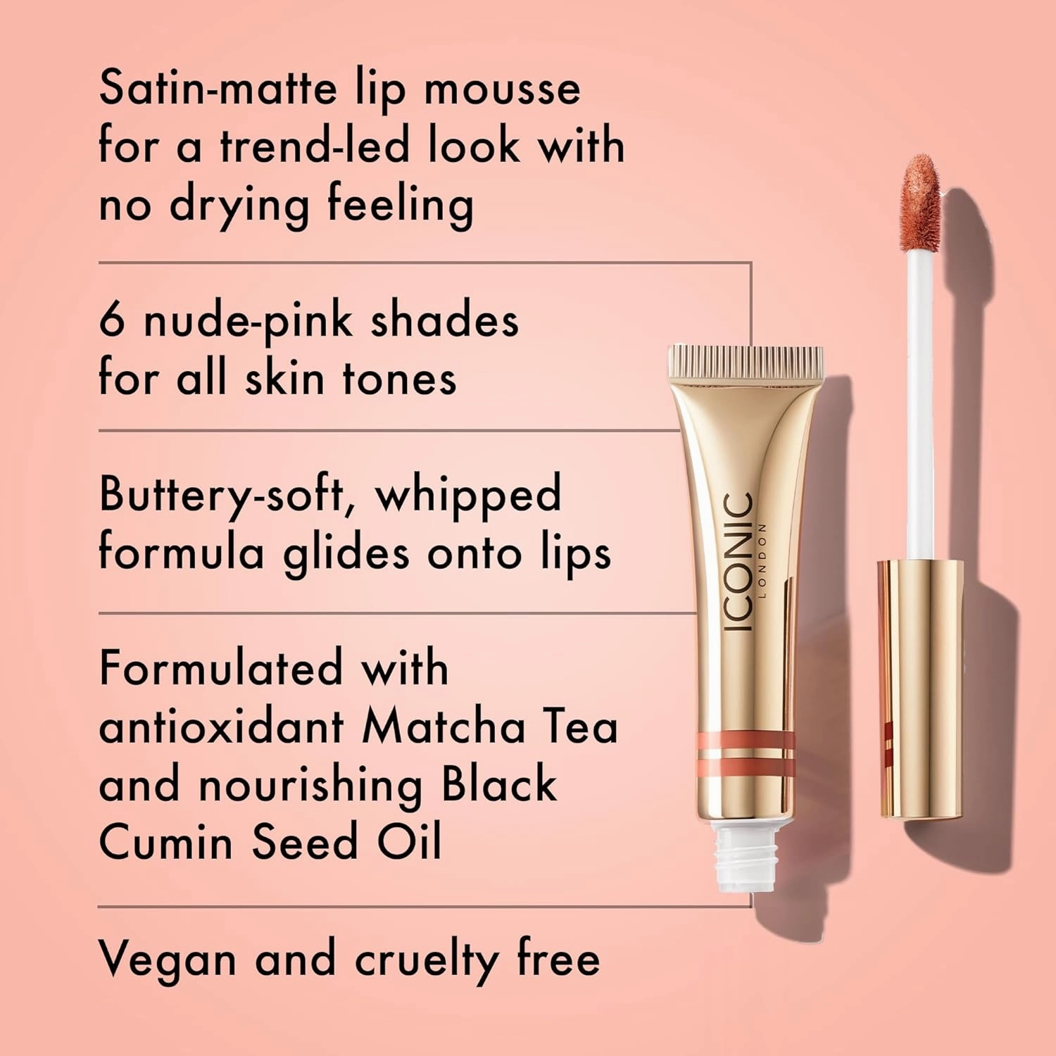 ICONIC LONDON Cloud Kiss Matte Lip Mousse | Matte Liquid Lip Colour, Cruelty-Free, Vegan Makeup