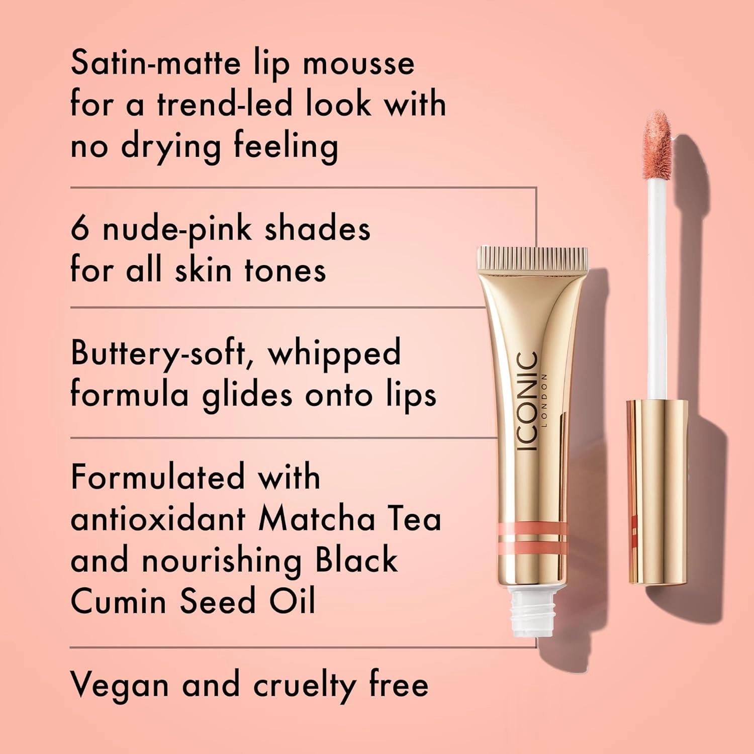 ICONIC LONDON Cloud Kiss Matte Lip Mousse | Matte Liquid Lip Colour, Cruelty-Free, Vegan Makeup