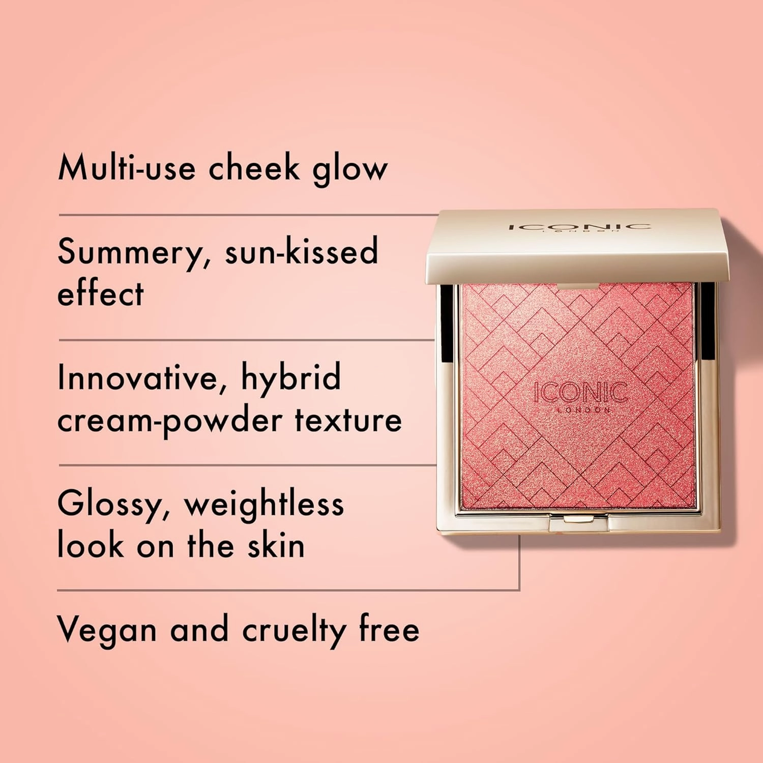 ICONIC LONDON Kissed by the Sun | Multi-Use Blush, Bronzer, & Highligher, For All Skin Types, Cruelty-Free, Vegan Makeup