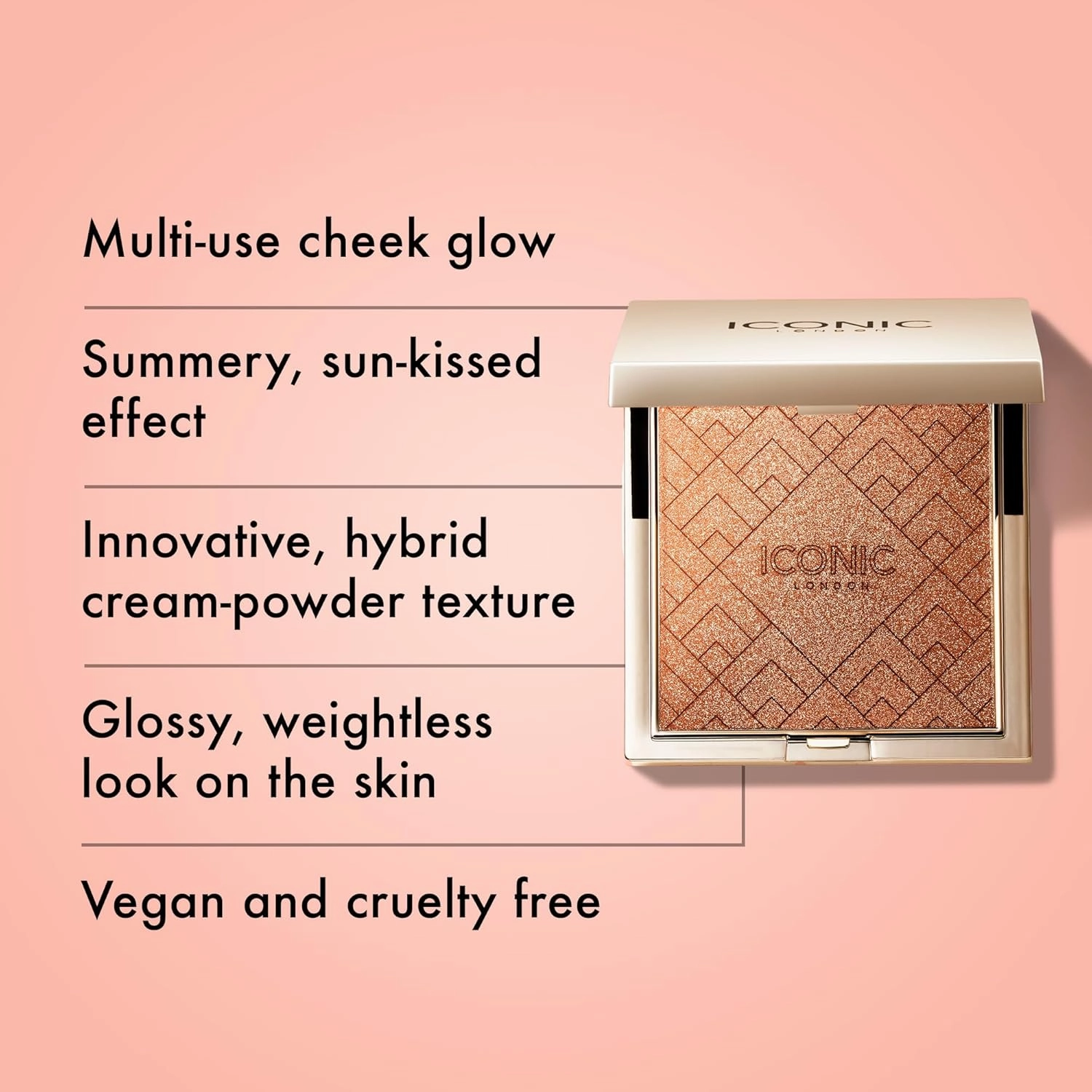 ICONIC LONDON Kissed by the Sun | Multi-Use Blush, Bronzer, & Highligher, For All Skin Types, Cruelty-Free, Vegan Makeup