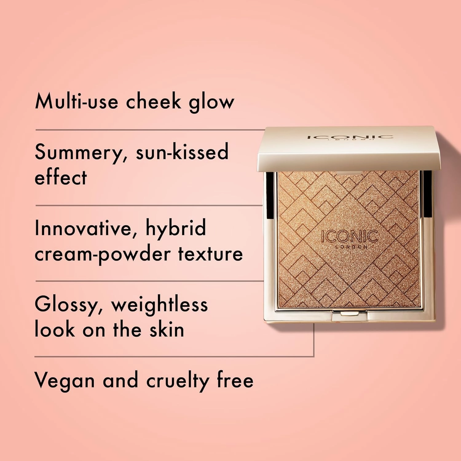 ICONIC LONDON Kissed by the Sun | Multi-Use Blush, Bronzer, & Highligher, For All Skin Types, Cruelty-Free, Vegan Makeup