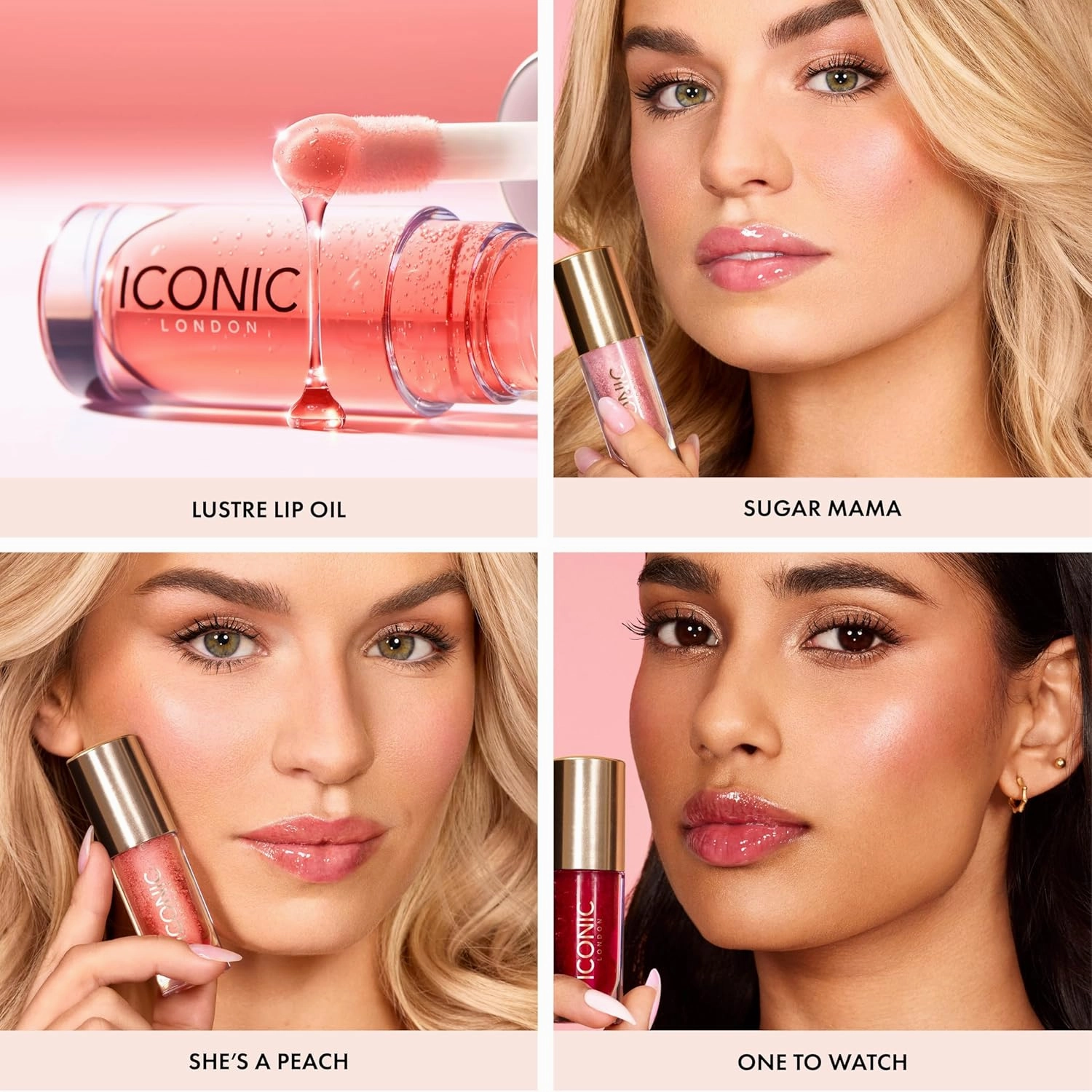 ICONIC LONDON Lustre Lip Oil | Non Sticky, Moisturizing and High Shine Lip Oil, Containing Vitamin C and Hyaluronic Acid, Cruelty Free, Vegan Makeup, 0.2 Fl Oz