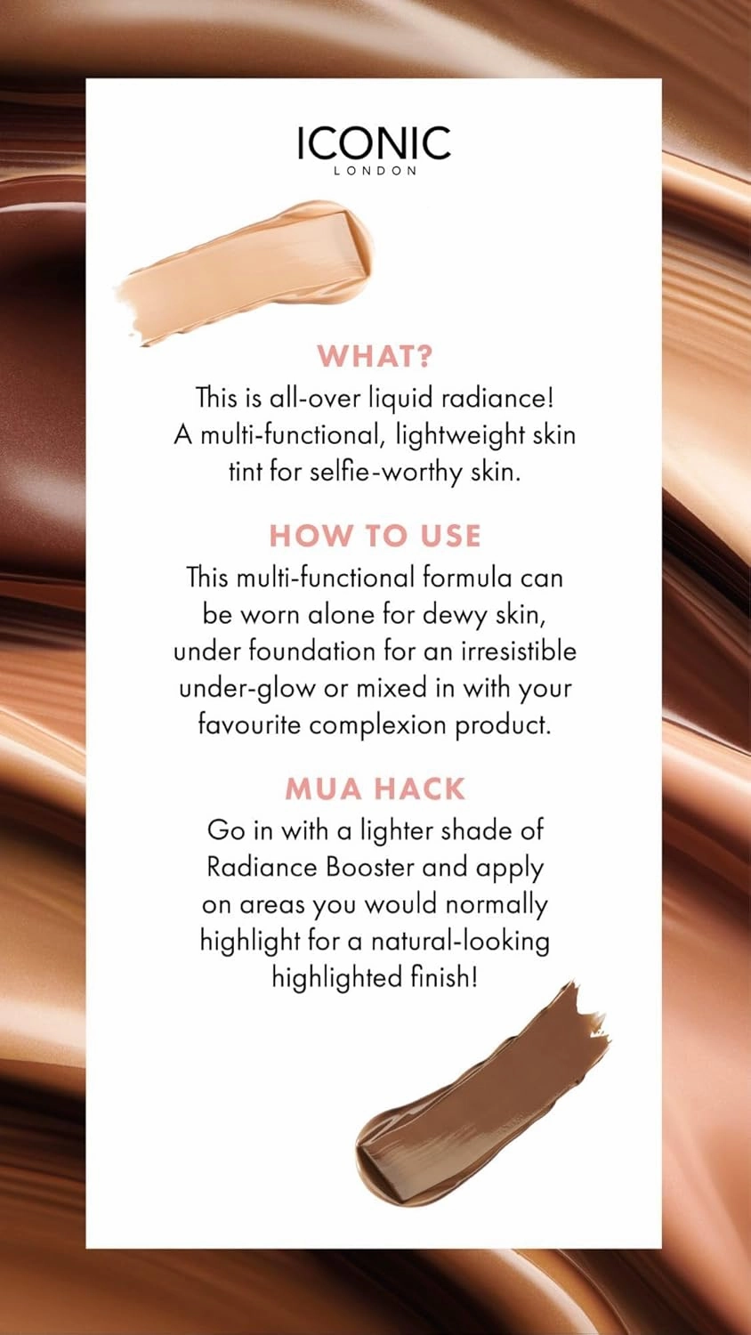 ICONIC LONDON Radiance Booster | Liquid Radiance Lightweight Skin Tint for a Glowy Makeup Look, Cruelty Free, Vegan Makeup