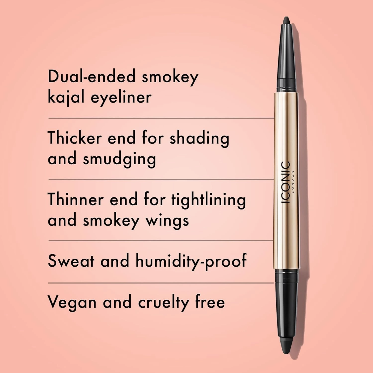 ICONIC LONDON Smokey Eye Duo Eyeliner | Creamy, Easy to Blend 2-in-1 Eyeliner Crayon, Water Resistant, Cruelty Free, Vegan Makeup