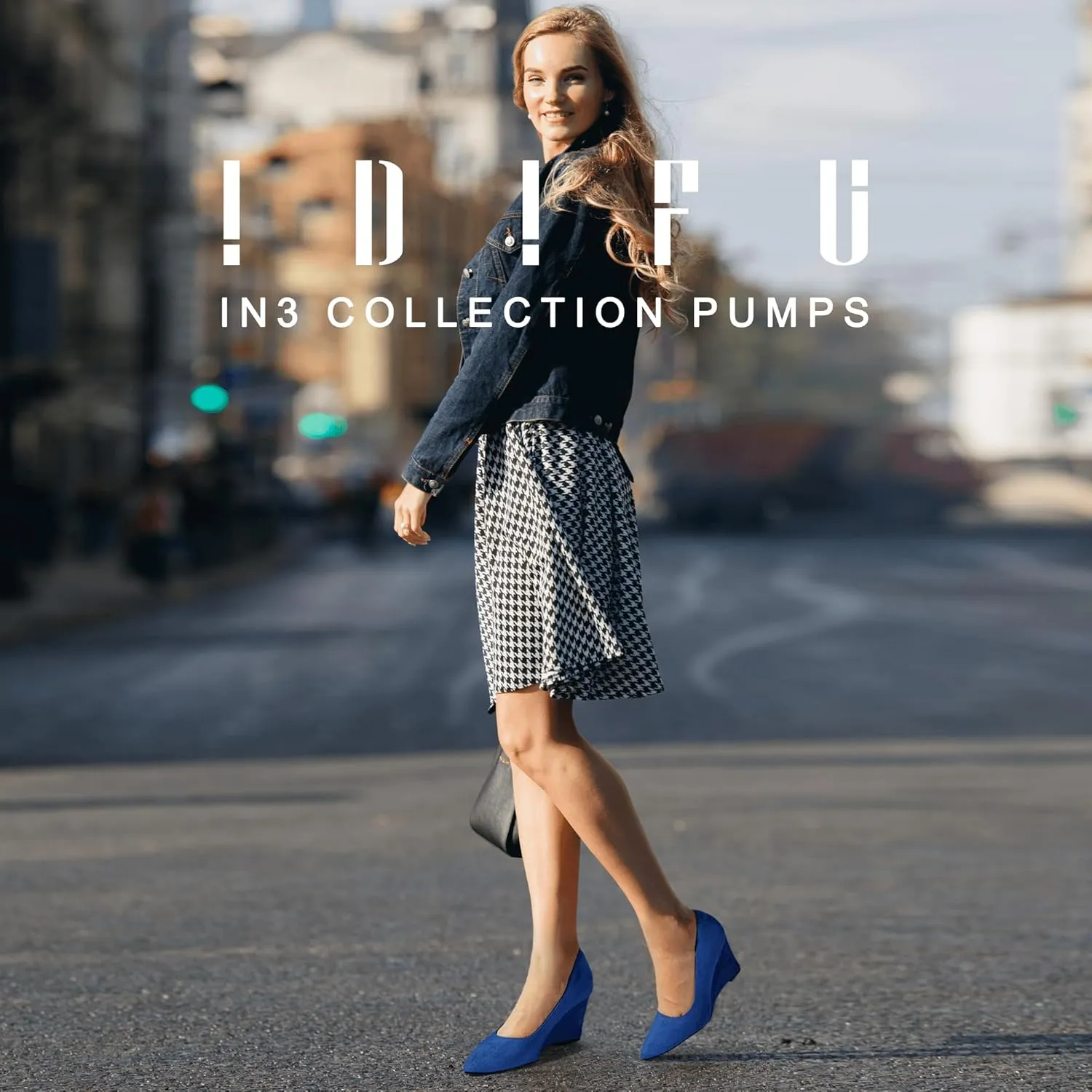 IDIFU IN3 Wedges for Women Closed Toe Pumps Low Heel Pointed Toe Work Wedding Bridal Office Formal Business Dress Casual Dressy Comfortable Trendy Fashion Shoes