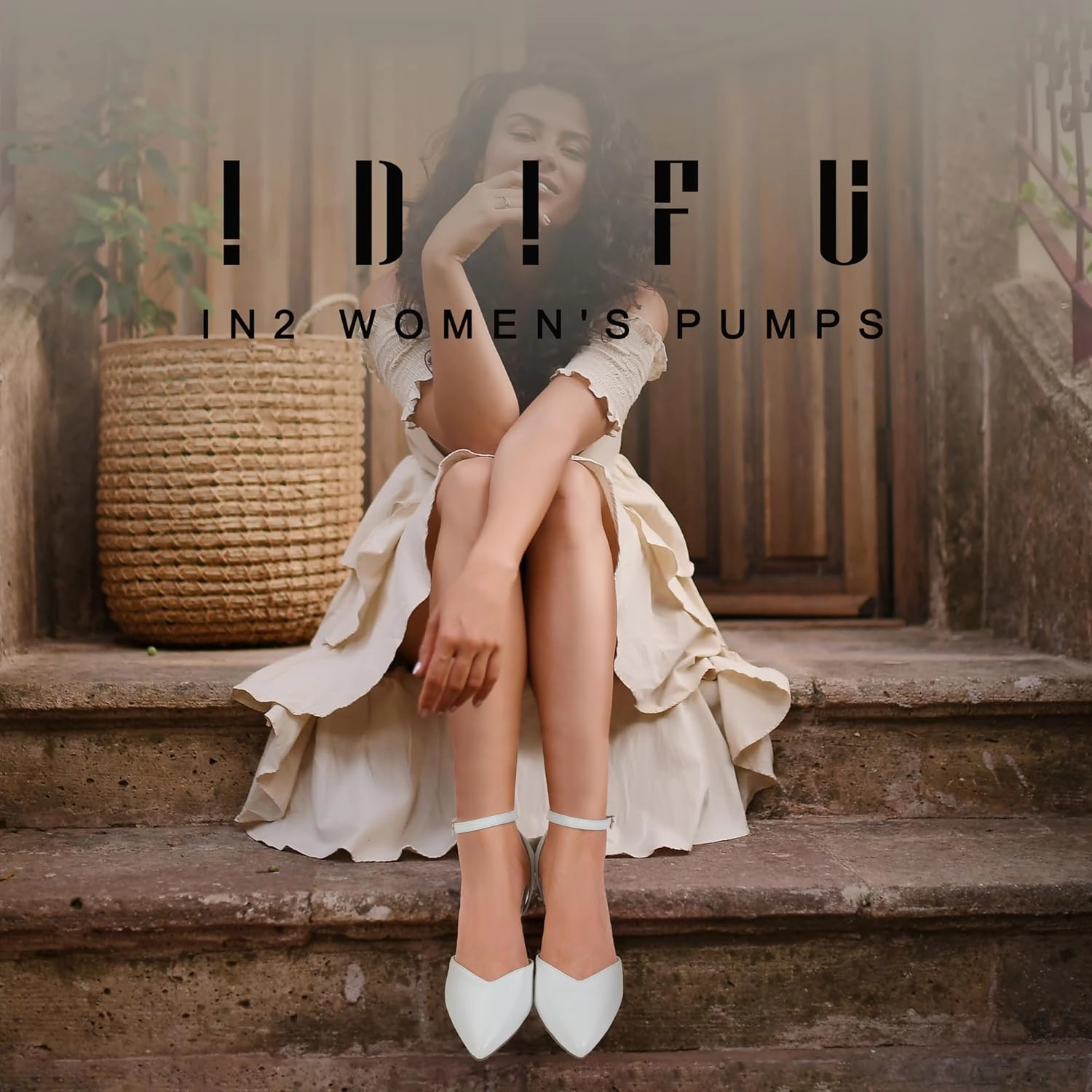 IDIFU IN2 Women's Pumps Closed Toe Kitten Heels Slingback Low Pointed Toe Short Ankle Strap Heels Wedding Bride Prom Bridal Work Dress Shoes for Women Comfortable Cute Trendy Pumps Shoes