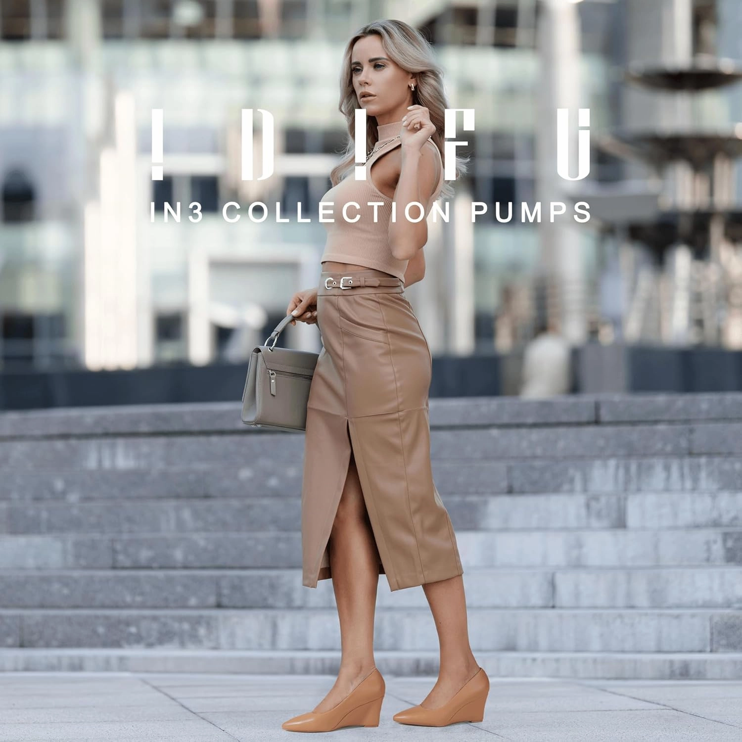 IDIFU IN3 Wedges for Women Closed Toe Pumps Low Heel Pointed Toe Work Wedding Bridal Office Formal Business Dress Casual Dressy Comfortable Trendy Fashion Shoes