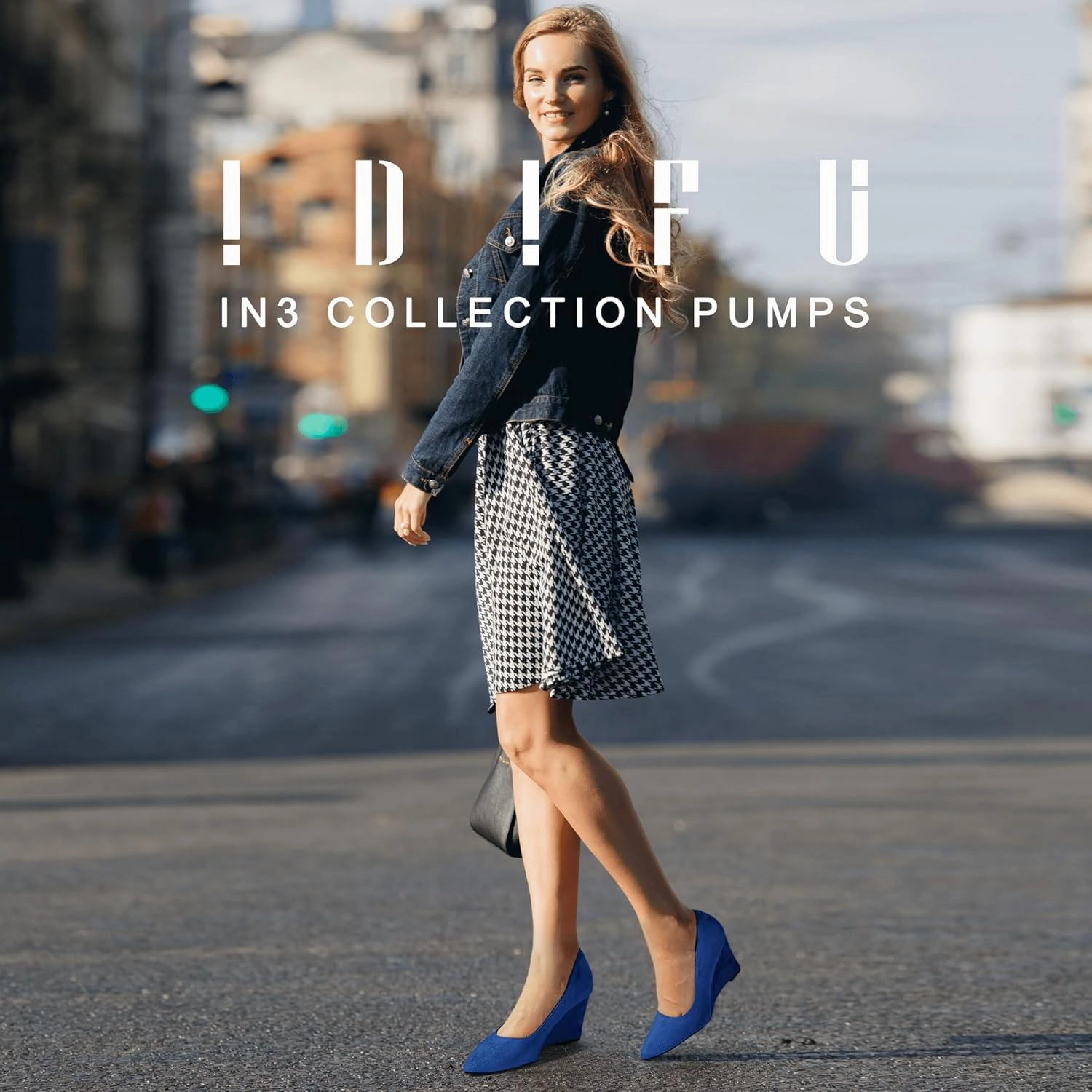 IDIFU IN3 Wedges for Women Closed Toe Pumps Low Heel Pointed Toe Work Wedding Bridal Office Formal Business Dress Casual Dressy Comfortable Trendy Fashion Shoes
