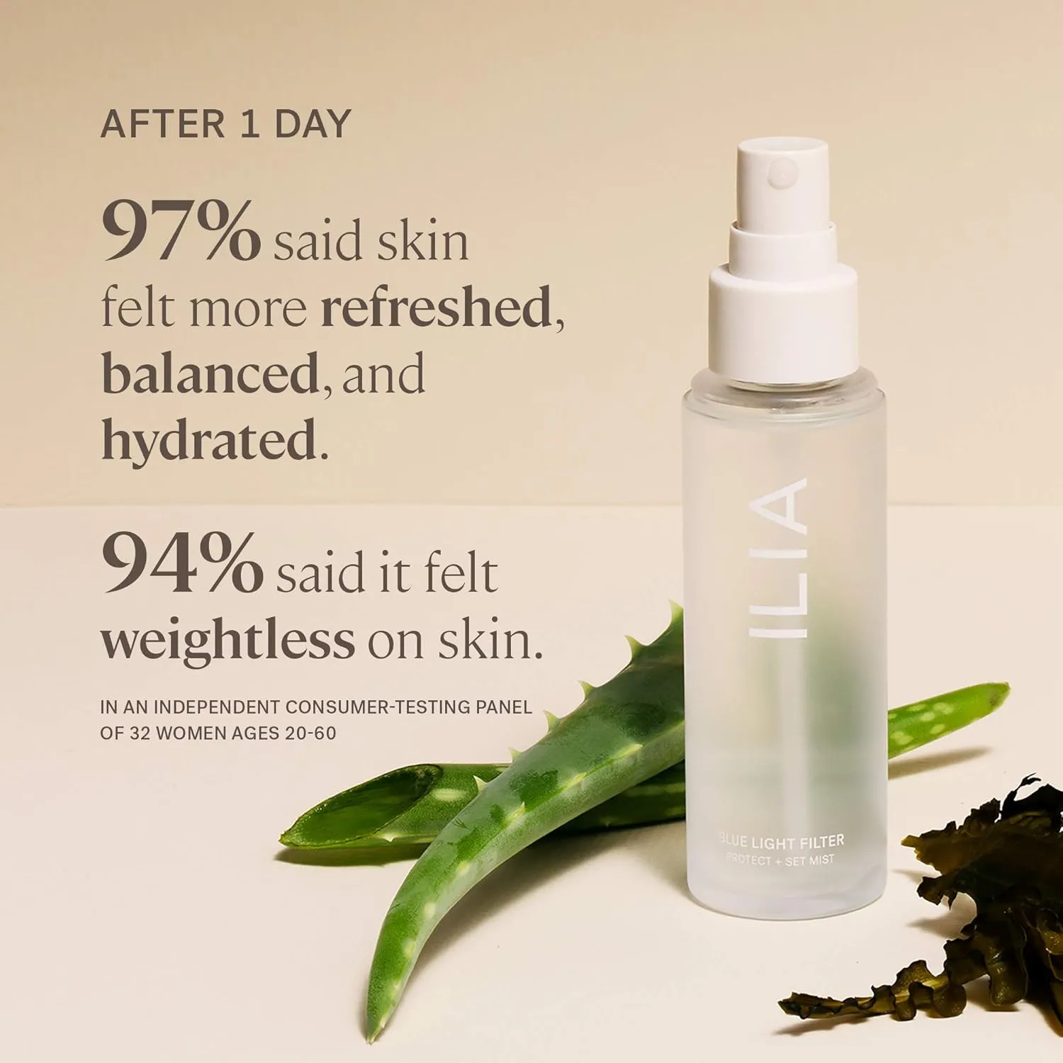 ILIA - Blue Light Face Mist | 3-in-1 Hydrate, Defend, Set Makeup | Ultra-Fine, Non-Sticky, Weightless | Gluten   Silicone-Free | Non-Toxic, Vegan, Cruelty-Free, Clean (Travel Size, 0.47 fl oz | 14ml)