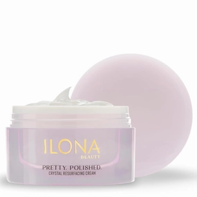 ILONA Pretty. Polished. | Crystal Resurfacing Cream | Detoxifying Skin Exfoliating Face Scrub | Gently Smooths & Exfoliates with Lactic Acid, Chamomile & Micro Crystals