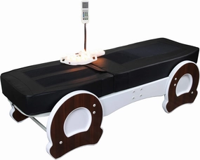 Infrared Jade Roller Therapy Massage Bed Table FIR (Black) w/Full Body Roller System and Carbon Fiber Heating Panels