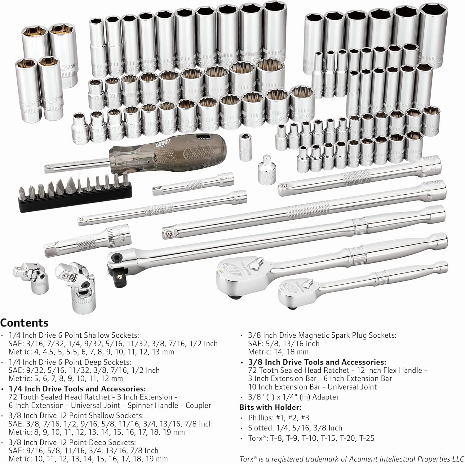 Ingersoll Rand 101 Pc. SAE/Metric Master Mechanics Tool Set- 752020