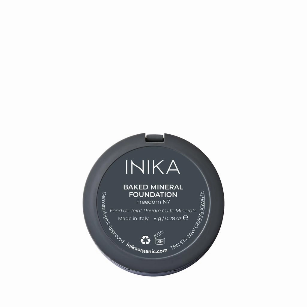 INIKA Organic Buildable Baked Mineral Foundation Compact Powder - Lightweight, Breathable Natural Base with Hydrating Squalane and Magnolia Bark Extract - Natural and Vegan Makeup, Freedom, 0.28 oz