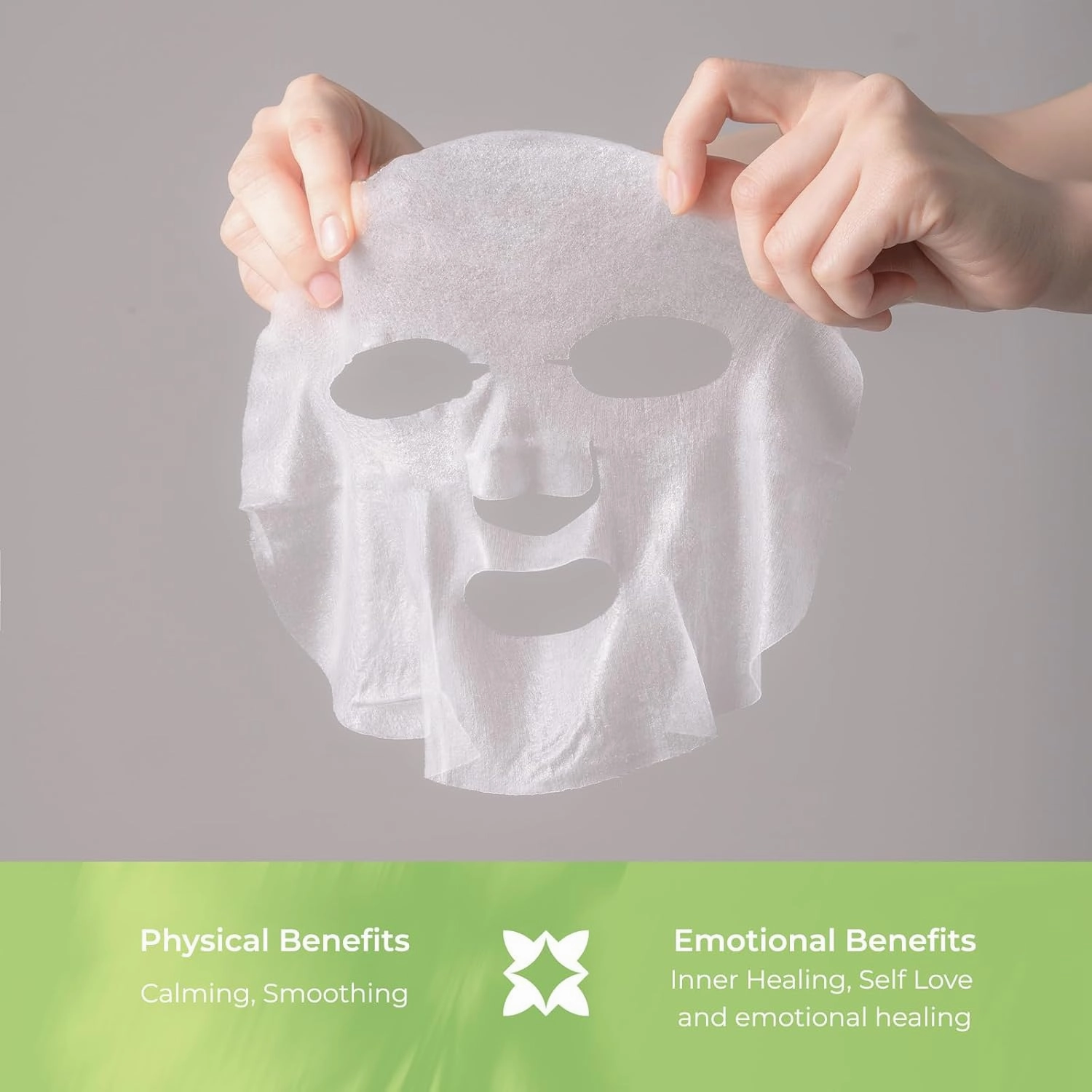INNA ORGANIC Sheet Mask - Calming & Soothing for Sensitive Skin, EWG & COSMOS Certified (Pack of 5) | Green Tea & Rose Infused Skin Care | Luxury Clean Beauty