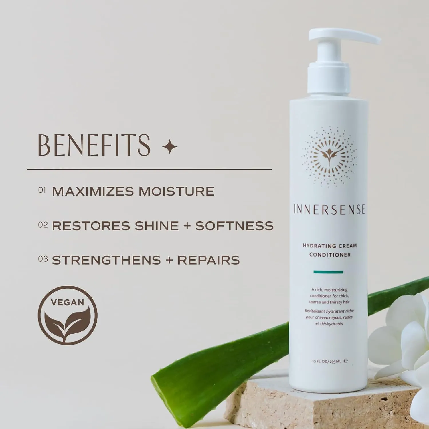 INNERSENSE Organic Beauty - Natural Hydrating Cream Conditioner | Non-Toxic, Cruelty-Free, Clean Haircare (10oz)