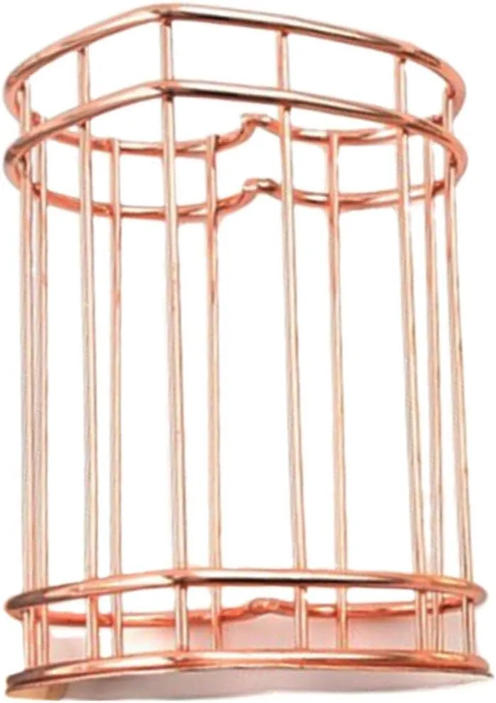 iplusmile 2pcs Pen Holder, Metal Wire Pencil Holder for Desk, Make Up Brush Holder Heart Shape Iron Hollowed Pen Holders, Office, Home, and School Supplies (Rose Gold)