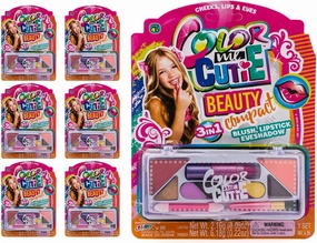 JA-RU Makeup Beauty Color Girl Professional Makeup (6 Sets) Great Party Favors Toys for Girls Makeup Brush Set Eyeshadow Palette 095-6p