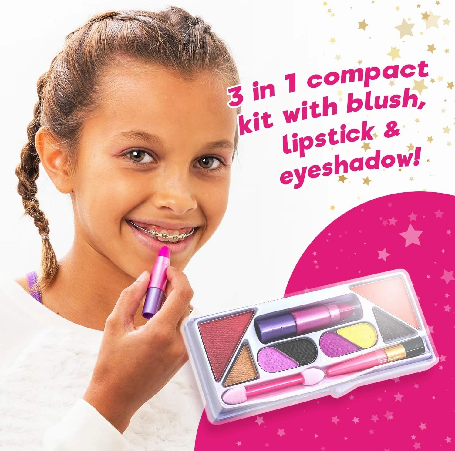 JA-RU Makeup Beauty Color Girl Professional Makeup (6 Sets) Great Party Favors Toys for Girls Makeup Brush Set Eyeshadow Palette 095-6p